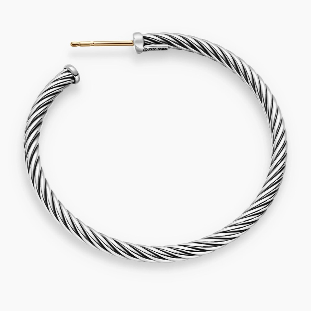 David Yurman Cable Hoop Earrings
Sterling Silver, 1.5in - Picture 3 of 4